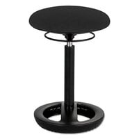 Safco 3000BL Twixt 22 1/2" Black Desk Height Ergonomic Stool with Fabric Seat