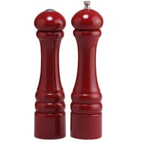 Chef Specialties 10600 Professional Series 10" Customizable Autumn Hues Candy Apple Red Pepper Mill and Salt Shaker