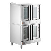 Cooking Performance Group FGC-200-LK Double Deck Standard Depth Full Size Liquid Propane Convection Oven with Legs - 108,000 BTU