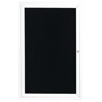 Aarco Enclosed Hinged Locking 1 Door Powder Coated White Aluminum Outdoor Directory Board with Black Letter Board