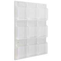 Safco 5603CL Reveal Clear 9-Compartment Wall-Mount Display Rack - 30" x 2" x 36 3/4"