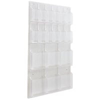 Safco 5600CL Reveal Clear 18-Compartment Wall-Mount Display Rack - 30" x 2" x 45"