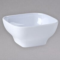 Thunder Group PS3106W 5 1/2" x 5 1/2" Passion White Square 20 oz. Melamine Bowl with Round Edges - 12/Pack