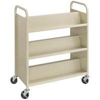 Safco 5357SA 36" x 18 1/2" Sand Six-Shelf Book Cart