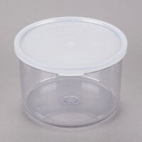 Cambro 1.5 Qt. Clear Round SAN Plastic Crock with Lid