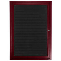 Aarco Enclosed Hinged Locking 1 Door Cherry Finish Aluminum Indoor Directory Board with Felt Rear Panel