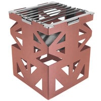 Eastern Tabletop 1742CP LeXus 8" x 8" x 10" Copper Coated Steel Cube with Grate and Fuel Shelf
