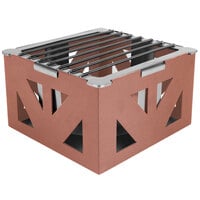 Eastern Tabletop 1741CP LeXus 8" x 8" x 5" Copper Coated Steel Cube with Grate and Fuel Shelf