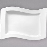 Villeroy & Boch 10-2525-2699 NewWave 13" x 9 1/2" Rectangular White Premium Porcelain Plate - 4/Case