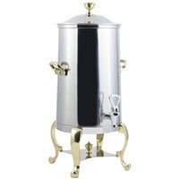 Bon Chef 49001-E Roman 1.5 Gallon Insulated Stainless Steel Electric Coffee Chafer Urn with Brass Trim