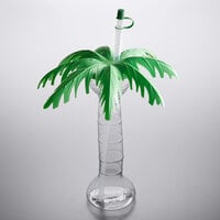 16 oz. Clear Palm Tree Yarder with Lid and Straw - 40/Case