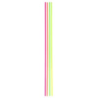 20" Extra-Long Assorted Color Neon Unwrapped Drinking Straw - 500/Case