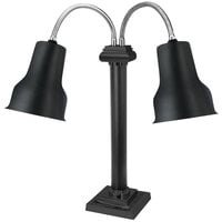 Eastern Tabletop 9632MB 45" Double Arm Black Coated Stainless Steel Freestanding Lux Heat Lamp with Adjustable Necks - 110V