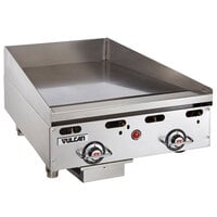 Vulcan MSA24-C0100P 24" Countertop Liquid Propane Griddle with Rapid Recovery Plate and Piezo Ignition - 54,000 BTU