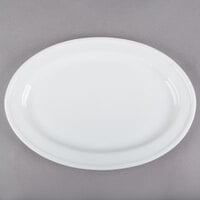 Libbey 1502-50313 Empire 13 1/2" x 9 1/2" Alpine White Porcelain Platter - 12/Case