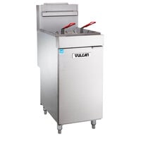 Vulcan 1VEG35M-1 Natural Gas 35-40 lb. Floor Fryer with Millivolt Controls - 70,000 BTU