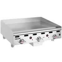 Vulcan MSA36-C0100P 36" Countertop Liquid Propane Griddle with Rapid Recovery Plate and Piezo Ignition - 81,000 BTU