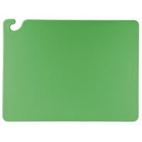 San Jamar 6007815 Cut-N-Carry® 24" x 18" x 1/2" Green Cutting Board with Hook