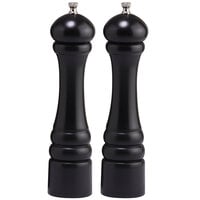 Chef Specialties 10502 Professional Series 10" Customizable Imperial Ebony Finish Pepper Mill and Salt Mill Set