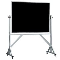 Aarco Reversible Free Standing Black Composition Chalkboard / Natural Cork Board with Satin Anodized Aluminum Frame