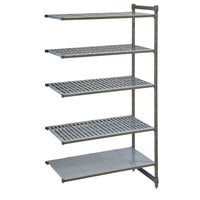 Cambro CBA213084VS5580 Camshelving® Basics Plus Add On Unit with 4 Vented Shelves and 1 Solid Shelf - 21" x 30" x 84"