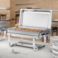 Choice Economy 8 Qt. Full Size Stainless Steel Chafer with Folding Frame