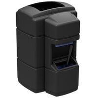 Commercial Zone 758901 Islander Waste 'N Wipe 40 Gallon Black Rectangular Open Top Waste Container with Paper Towel Dispenser, Squeegee, and Windshield Wash Station