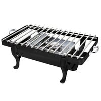 Eastern Tabletop 3257GMB Park Avenue 28" x 11 1/2" Black Coated Stainless Steel Grill Stand with Removable Grill Top