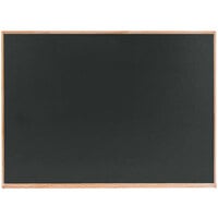 Aarco OS1824S 18" x 24" Slate Gray Solid Oak Wood Frame Composition Chalkboard