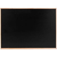 Aarco OC1824B 18" x 24" Black Solid Oak Wood Frame Slate Composition Chalkboard