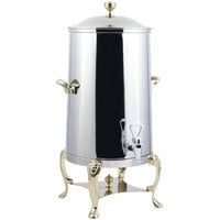 Bon Chef 48005-1 Lion 5 Gallon Insulated Stainless Steel Coffee Chafer Urn with Brass Trim