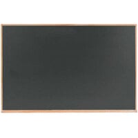 Aarco OS2436S 24" x 36" Slate Gray Solid Oak Wood Frame Composition Chalkboard
