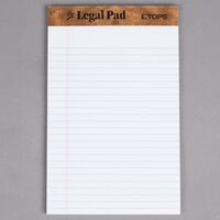 TOPS 7500 5" x 8" Narrow Ruled White Perforated Legal Pad - 12/Pack