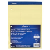 Ampad 20-245 8 1/2" x 11 3/4" Law Ruled Canary 3-Hole Punched Writing Pad - 6/Pack