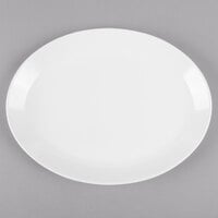 GET OP-1080-AW Settlement 10" x 7 3/4" Ivory (American White) Melamine Coupe Oval Platter - 12/Case