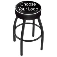 Holland Bar Stool Logo Single Ring Swivel Bar Stool with 4" Padded Seat