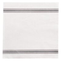 Hoffmaster FP1314 15 1/2" x 15 1/2" FashnPoint White/Black Dishtowel Print Dinner Napkin - 250/Pack
