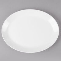 GET OP-1411-AW Settlement 14" x 10 3/4" Ivory (American White) Melamine Coupe Oval Platter - 12/Case