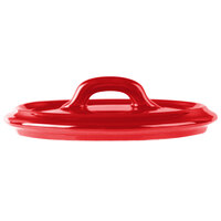 Bon Chef 1600005PRed 5" Red Porcelain Oval Cocotte Lid - 36/Case
