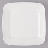 Bon Chef 1300008P Circles 9" x 9" White Porcelain Square Plate - 24/Case