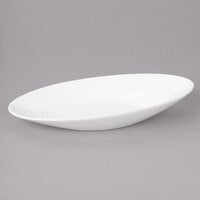 Bon Chef 1100001P Slanted Oval 4 oz. White Porcelain Bowl - 24/Case