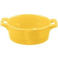 Bon Chef 1600004PYellow 8.5 oz. Yellow Porcelain Oval Cocotte - 36/Case