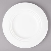 Bon Chef 1000014P Concentrics 11" White Porcelain Round Dinner Plate - 18/Case