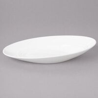 Bon Chef 1100013P Slanted Oval 16 oz. White Porcelain Bowl - 12/Pack