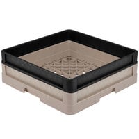 Vollrath Traex® Full-Size Beige Open Rack with Closed Sides and Black Extender