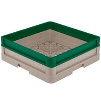 Vollrath Traex® Full-Size Beige Open Rack with Closed Sides and Green Extender