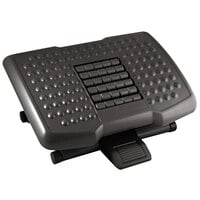Kantek FR750 18" x 13" x 4" Black Premium Adjustable Footrest with Rollers