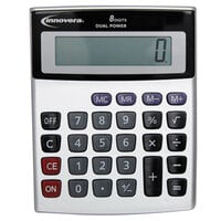 Innovera 15927 4 1/8" x 5 5/8" 8-Digit LCD Solar / Battery Powered Minidesk Calculator