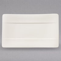 Villeroy & Boch 10-4510-2772 Modern Grace 9 1/2" x 5 1/2" White Bone Porcelain Sushi Plate - 6/Case