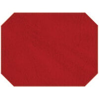 H. Risch, Inc. PLACEMATDXOCT-HARRED Harley 16" x 12" Customizable Red Premium Sewn Faux Leather Octagon Placemat